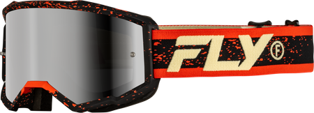 Zone Goggle Black/Red/Cream W/ Silver Mirror/Smoke Lens