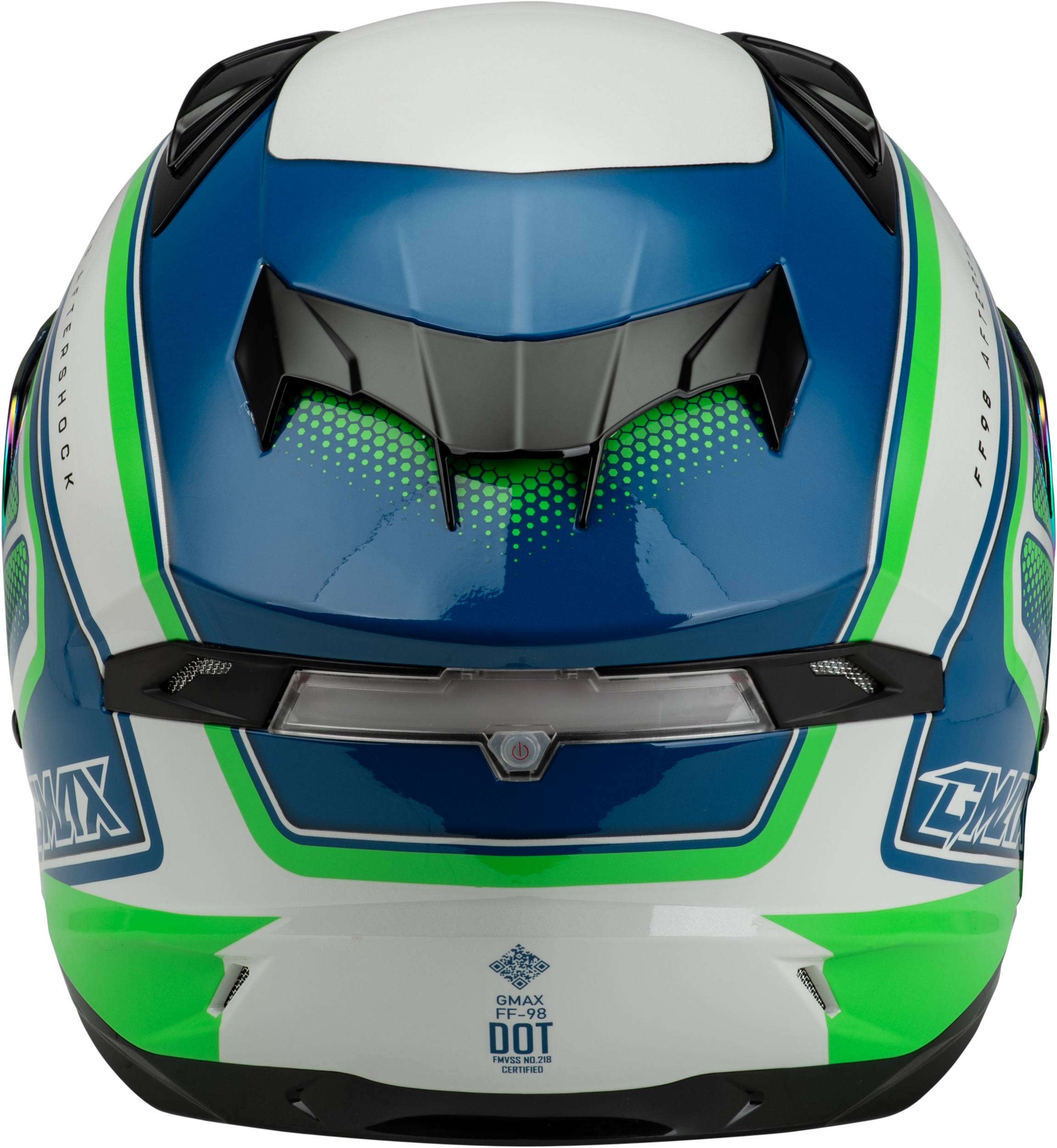 Ff 98 Aftershock Helmet White/Neon Green Md