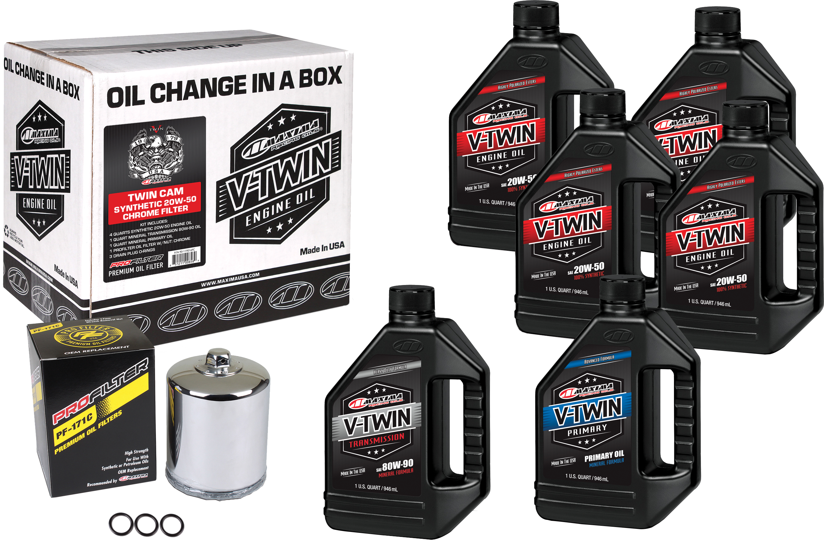 V Twin Syn Oil Change Kit Tc Chrome Filer