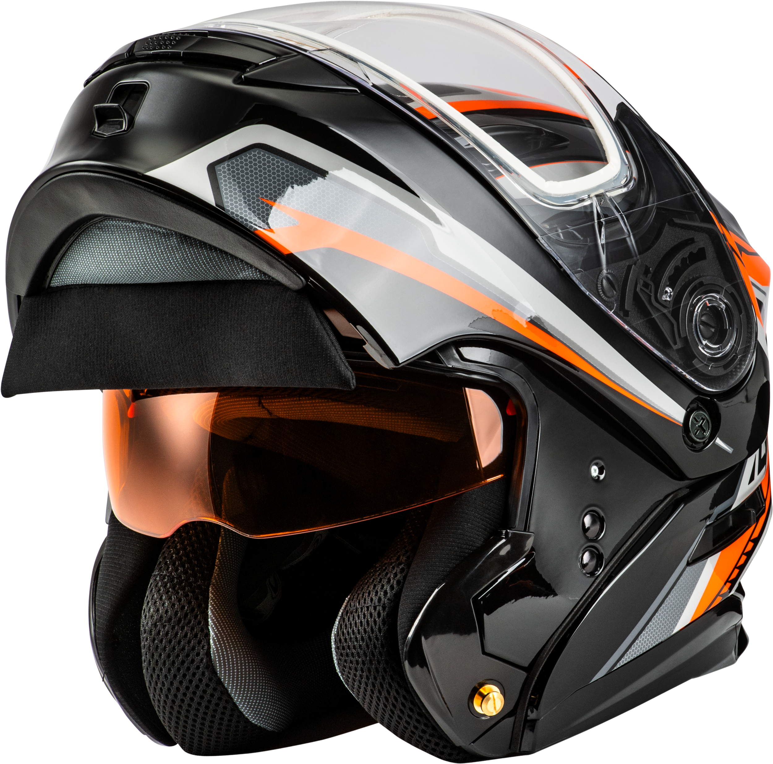 Md 01s Transistor Snow Helmet Orange/Black Sm