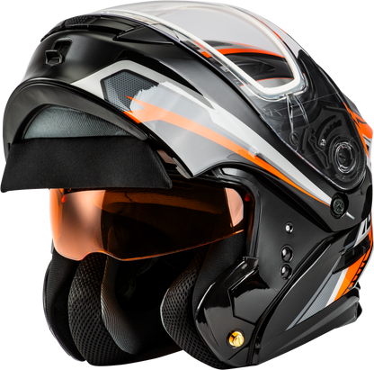 Md 01s Transistor Snow Helmet Orange/Black Lg