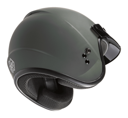 Of 2 Open Face Helmet Matte Green Lg