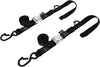 Tie Down Rat Sec Hook Soft Tye 1.5"X6.5' Black/Black Pair