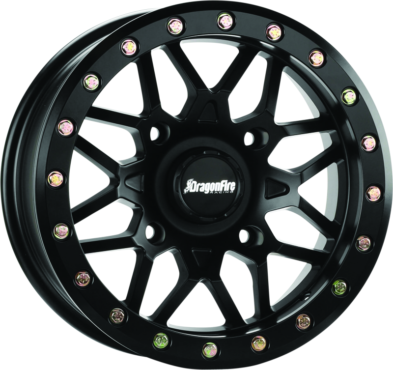 DragonFire Racing Typhon Wheel 15X10 4/137 5+5 +0  Black