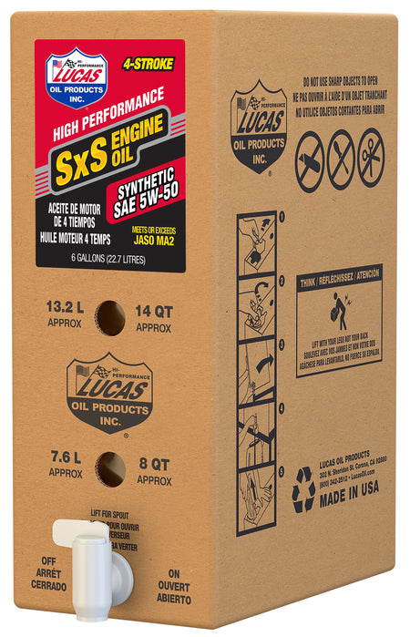 Lucas 18048 Synthetic Engine Oil 5W50 - 6 Gallon Bib