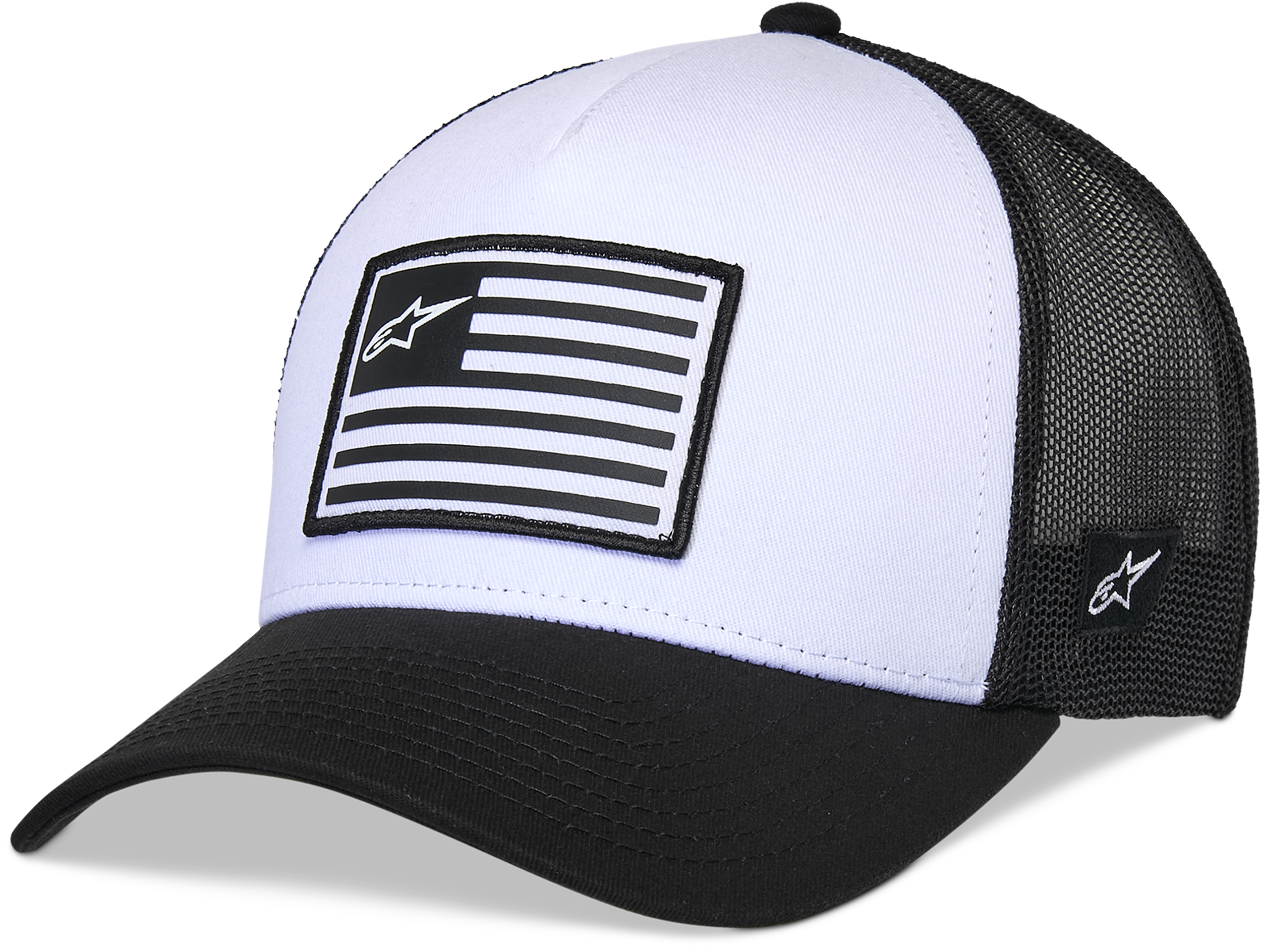 Flag Snapback Hat White/Black