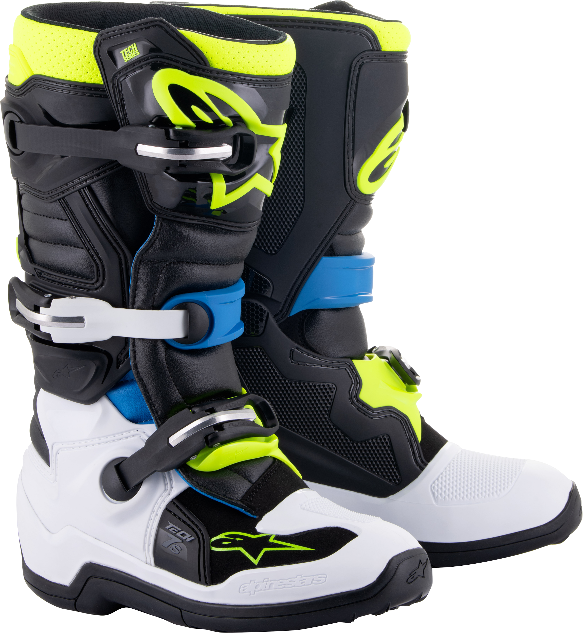 Tech 7s Boots Blk/Enamel Blu/Fluo Yel Sz 3