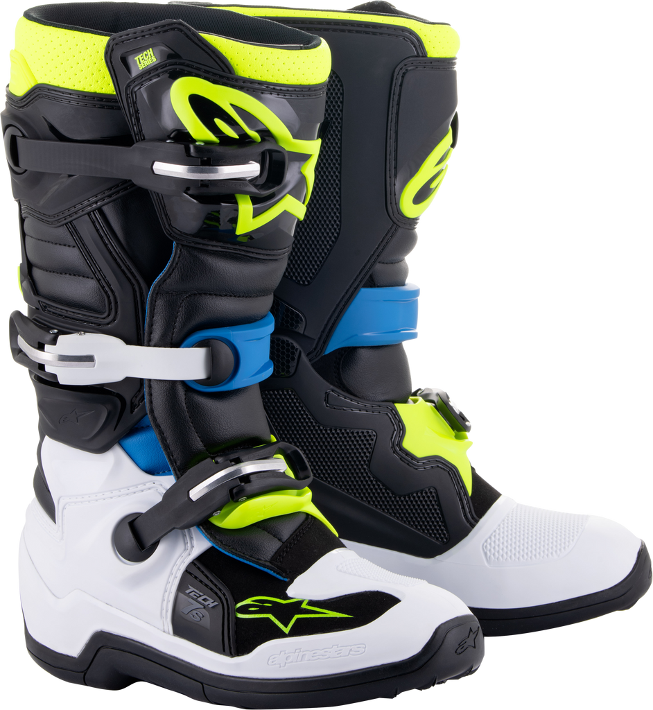Tech 7s Boots Blk/Enamel Blu/Fluo Yel Sz 5