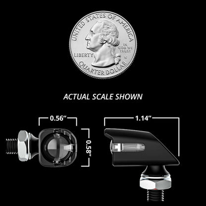 Mini Led Turn Signal Black Amber Pair