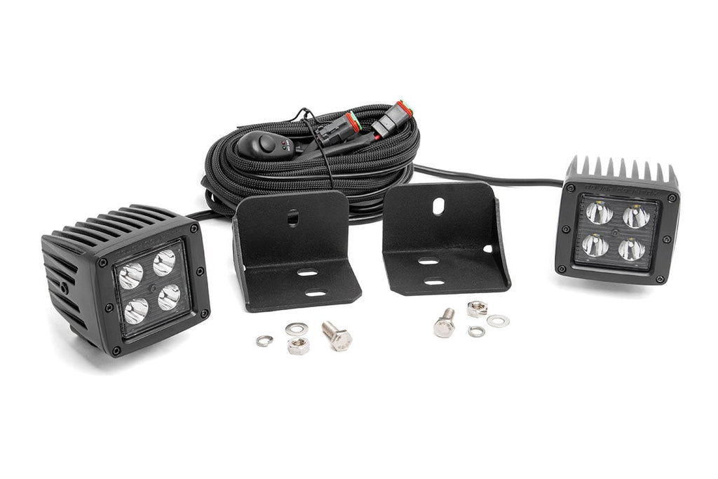 LED Light | Cab Mount | 2" Black Pair | Flood | Can-Am Defender HD 5/HD 8/HD 9/HD 10 | 71011