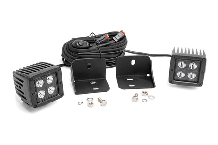 LED Light | Cab Mount | 2" Black Pair | Flood | Can-Am Defender HD 5/HD 8/HD 9/HD 10 | 71011