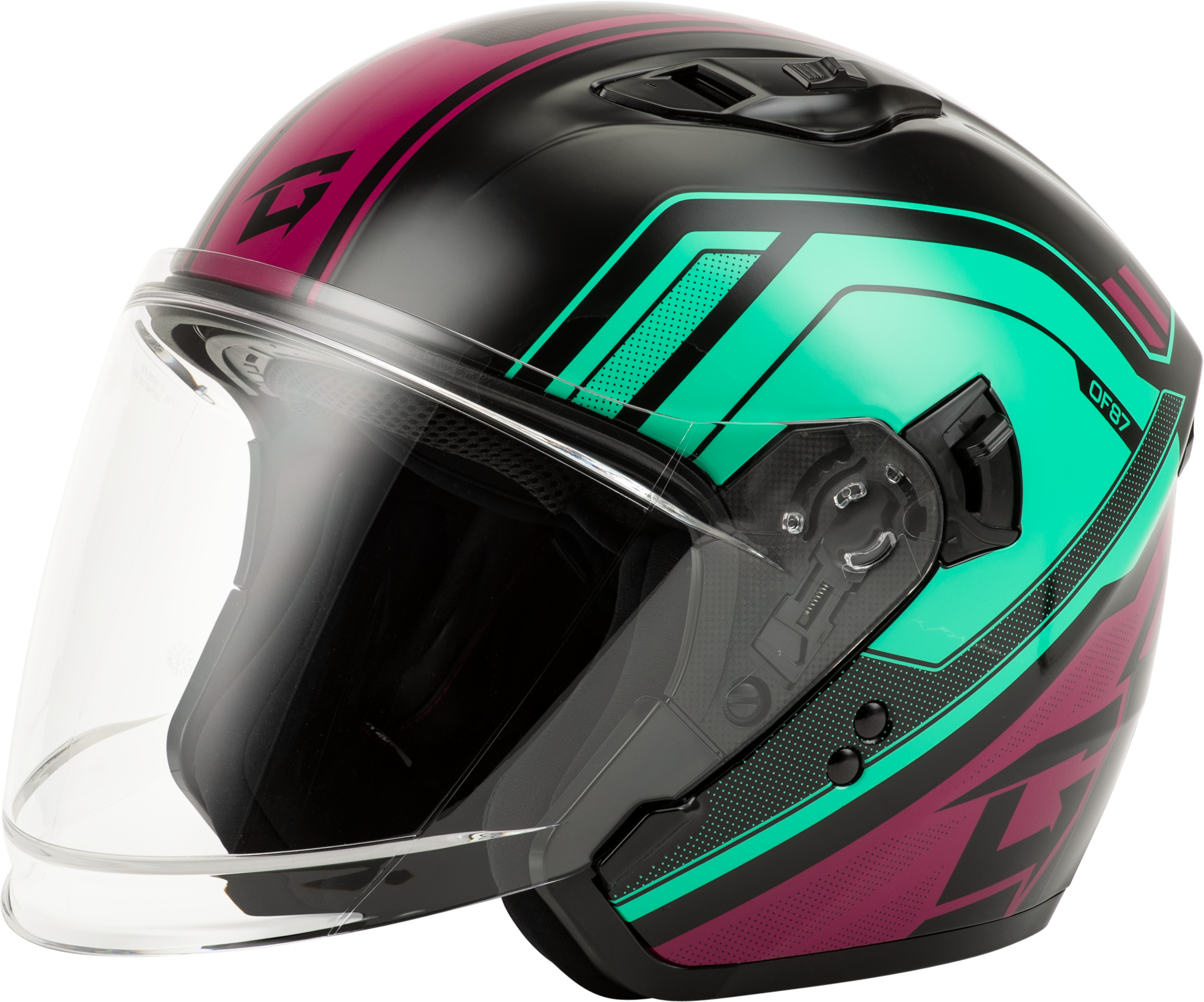 Of 87 Duke Helmet Black/Aqua/Coral Sm