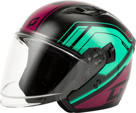 Of 87 Duke Helmet W/Led Light Blk/Aqua/Coral Lg