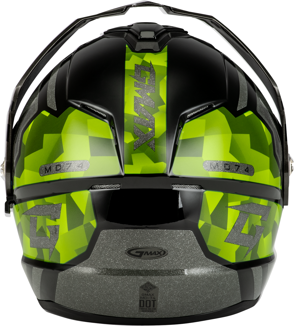 Md 74 Striker Modular Helmet W Gld Shld Blk/Slvr/Grn Mtlc Xs