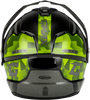 Md 74 Striker Modular Helmet W Gld Shld Blk/Slvr/Grn Mtlc Xl