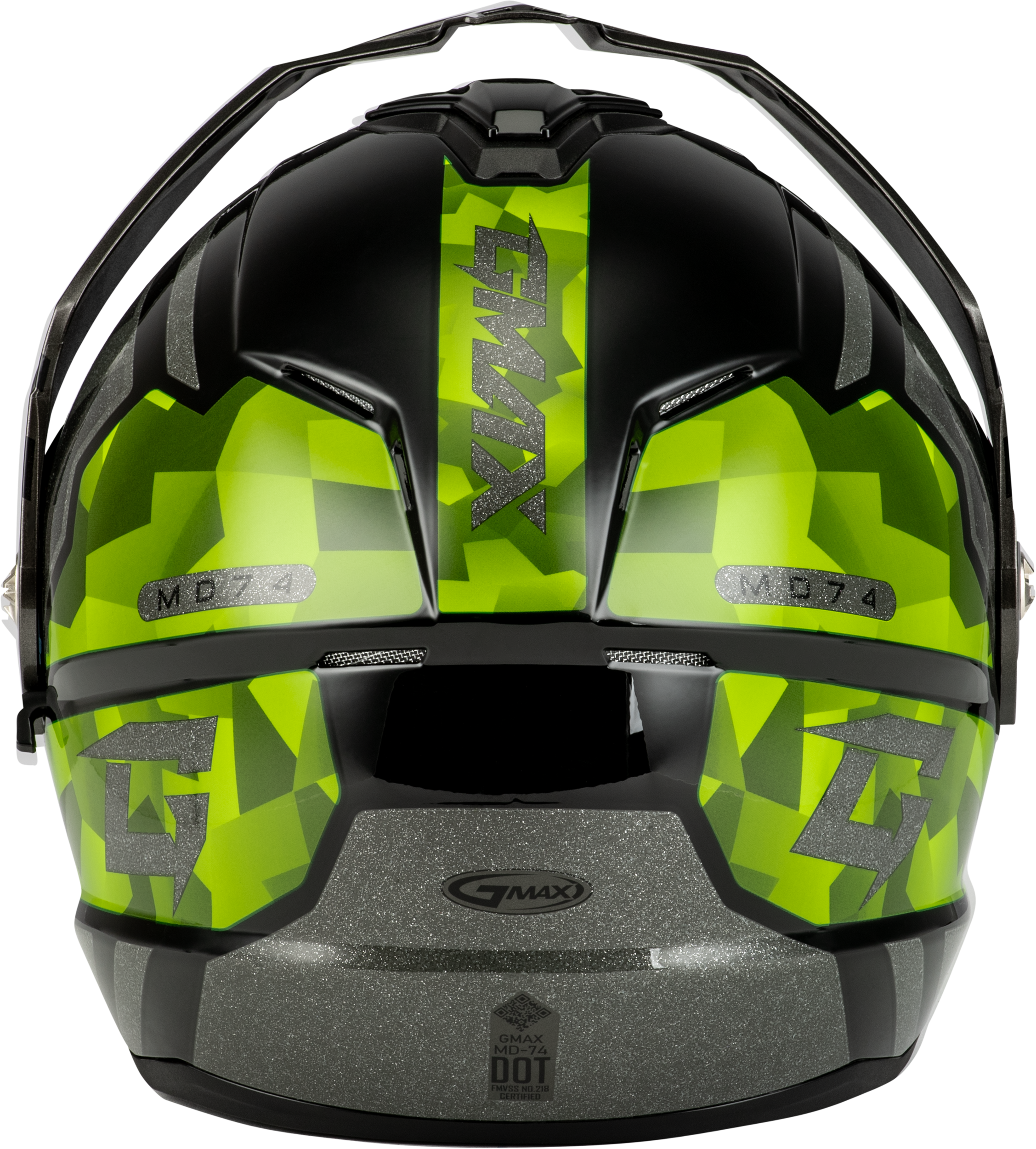 Md 74 Striker Modular Helmet W Gld Shld Blk/Slvr/Grn Mtlc Xl