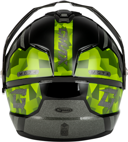 Md 74 Striker Modular Helmet W Gld Shld Blk/Slvr/Grn Mtlc Xl