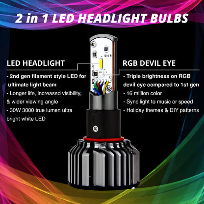 Rgb H4 Led Bulb Kit