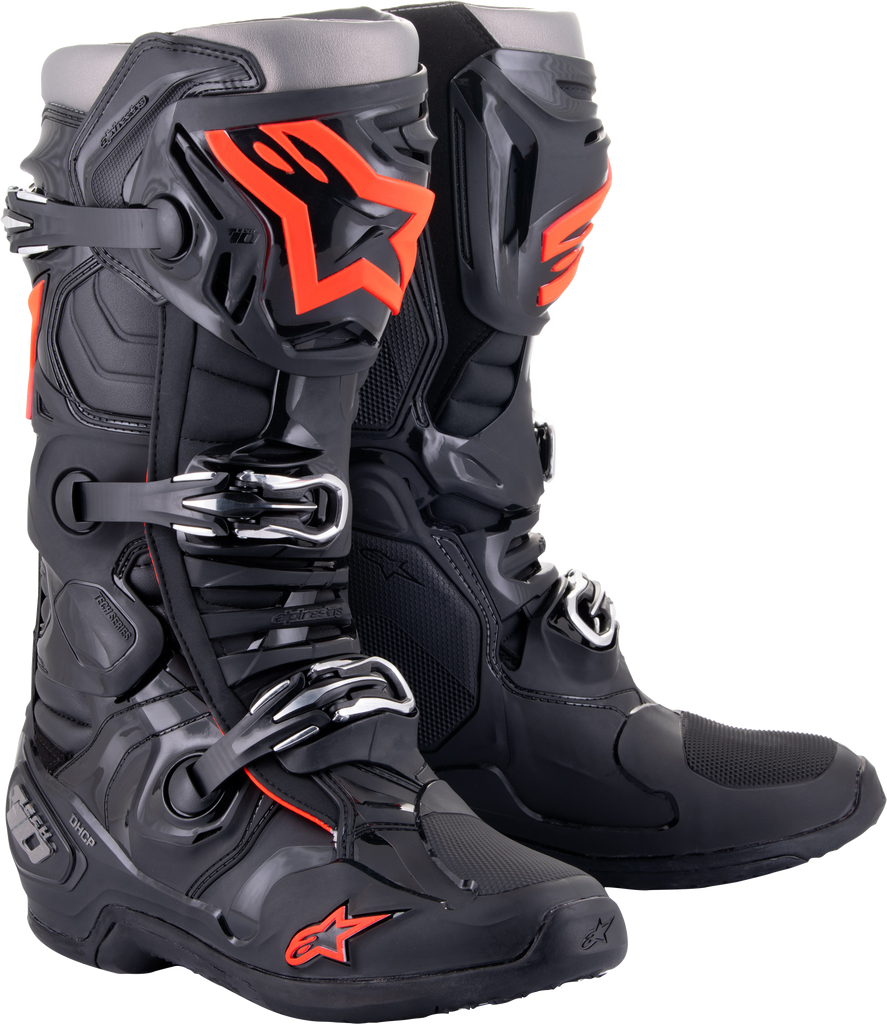 Tech 10 Boots Black/Red Fluo Sz 9