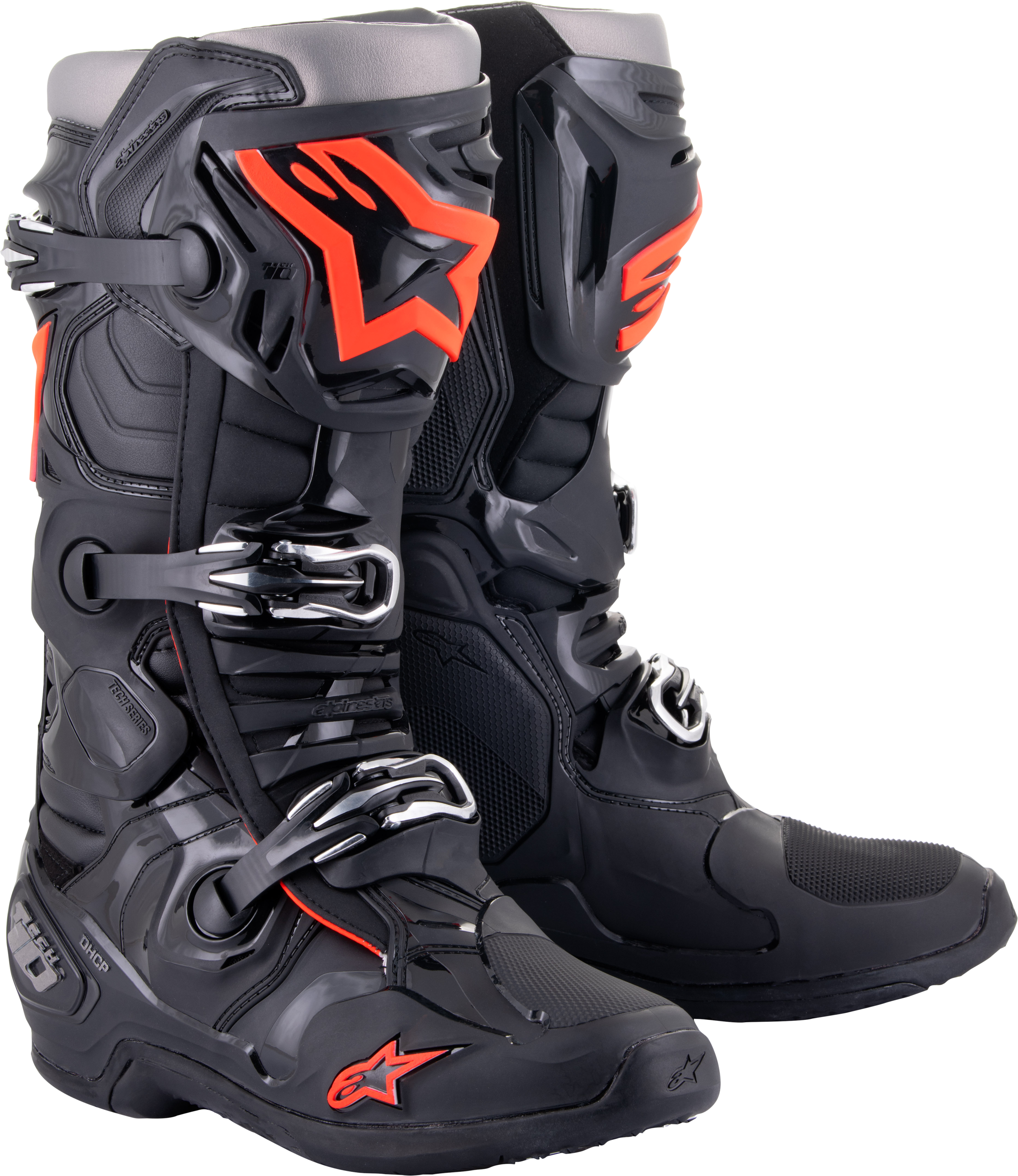 Tech 10 Boots Black/Red Fluo Sz 9