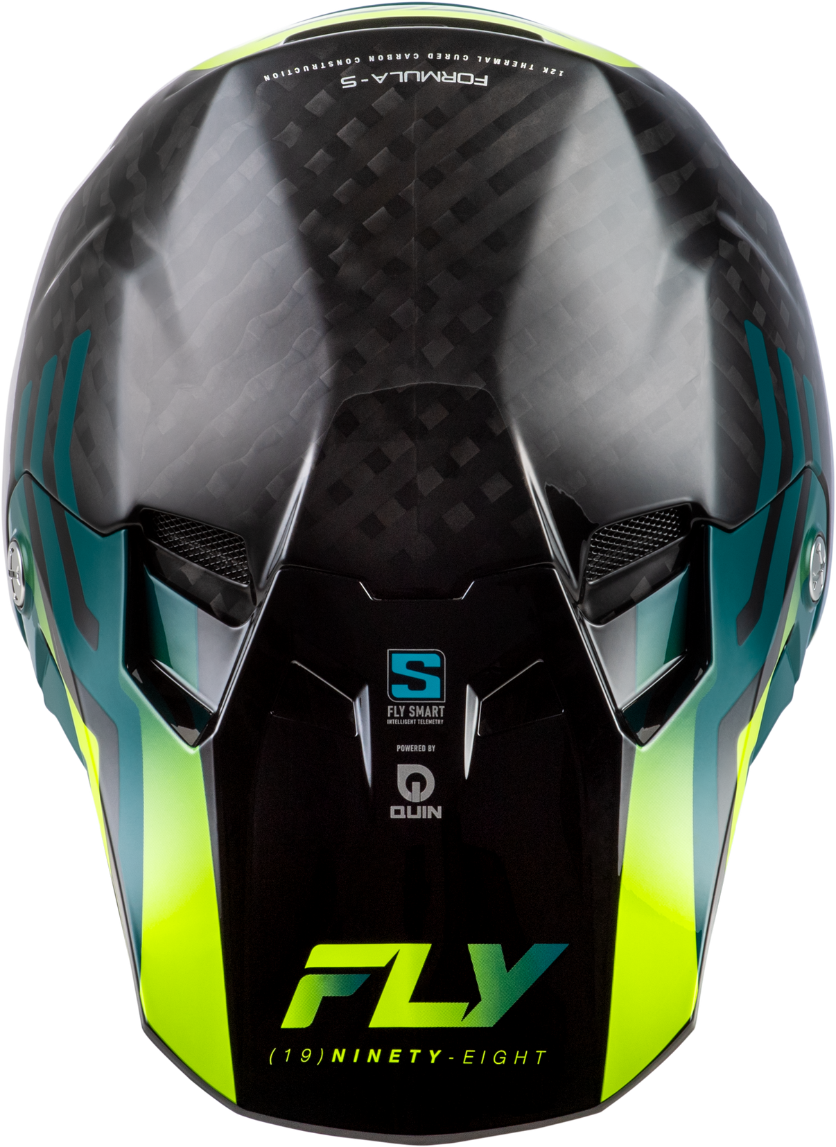 Formula S Carbon Byte Helmet Black Carbon/Teal/Lime Lg