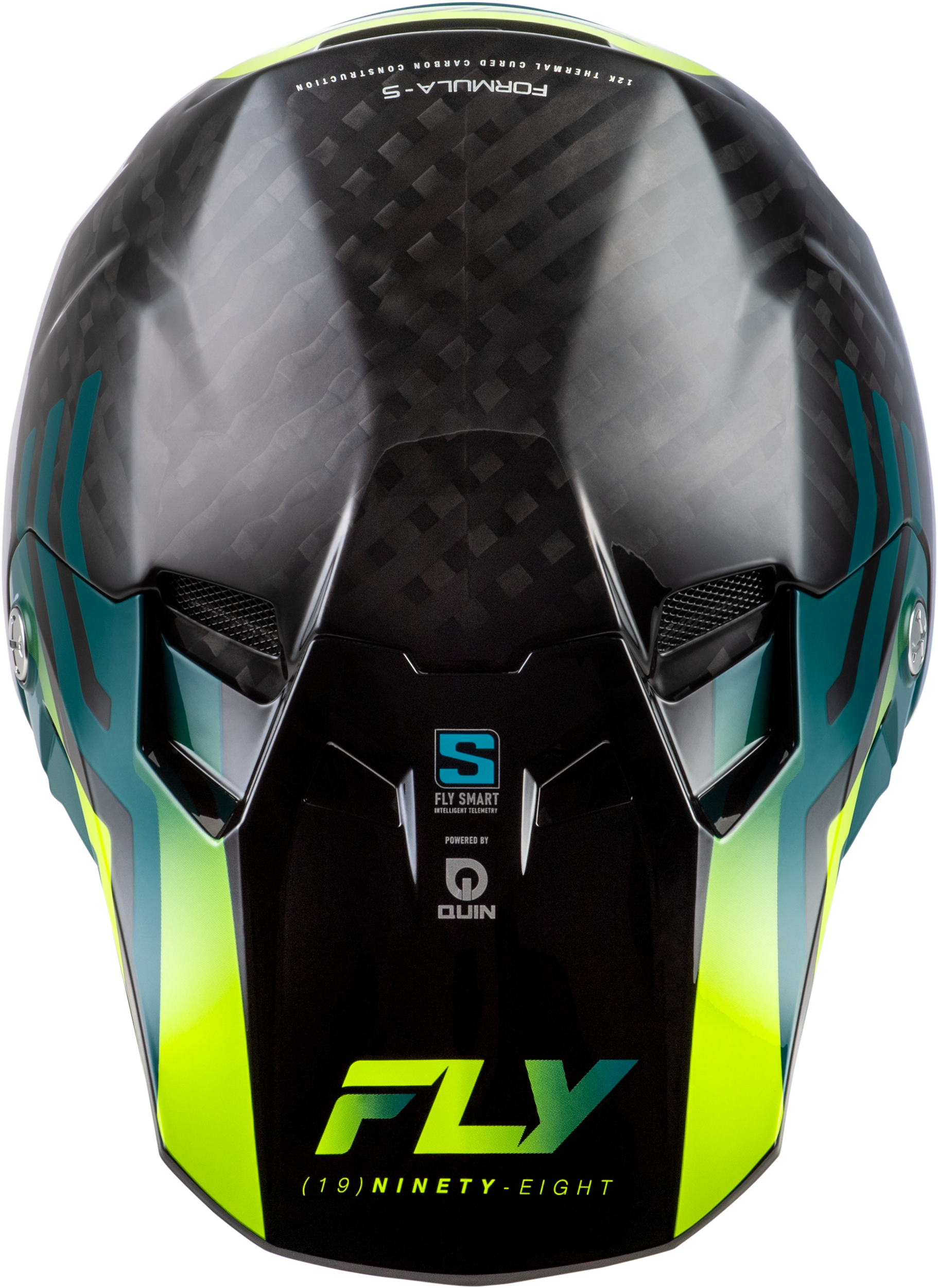 Formula S Carbon Byte Helmet Black Carbon/Teal/Lime Md