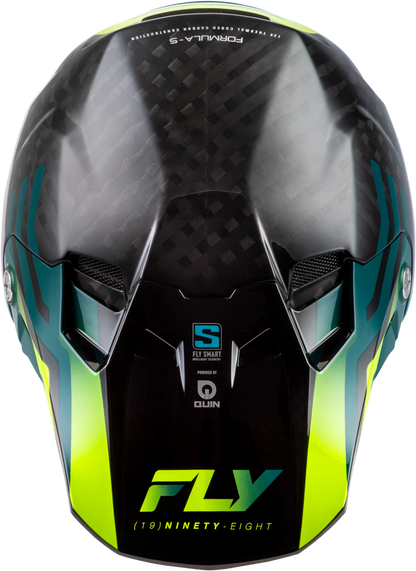 Formula S Carbon Byte Helmet Black Carbon/Teal/Lime Md