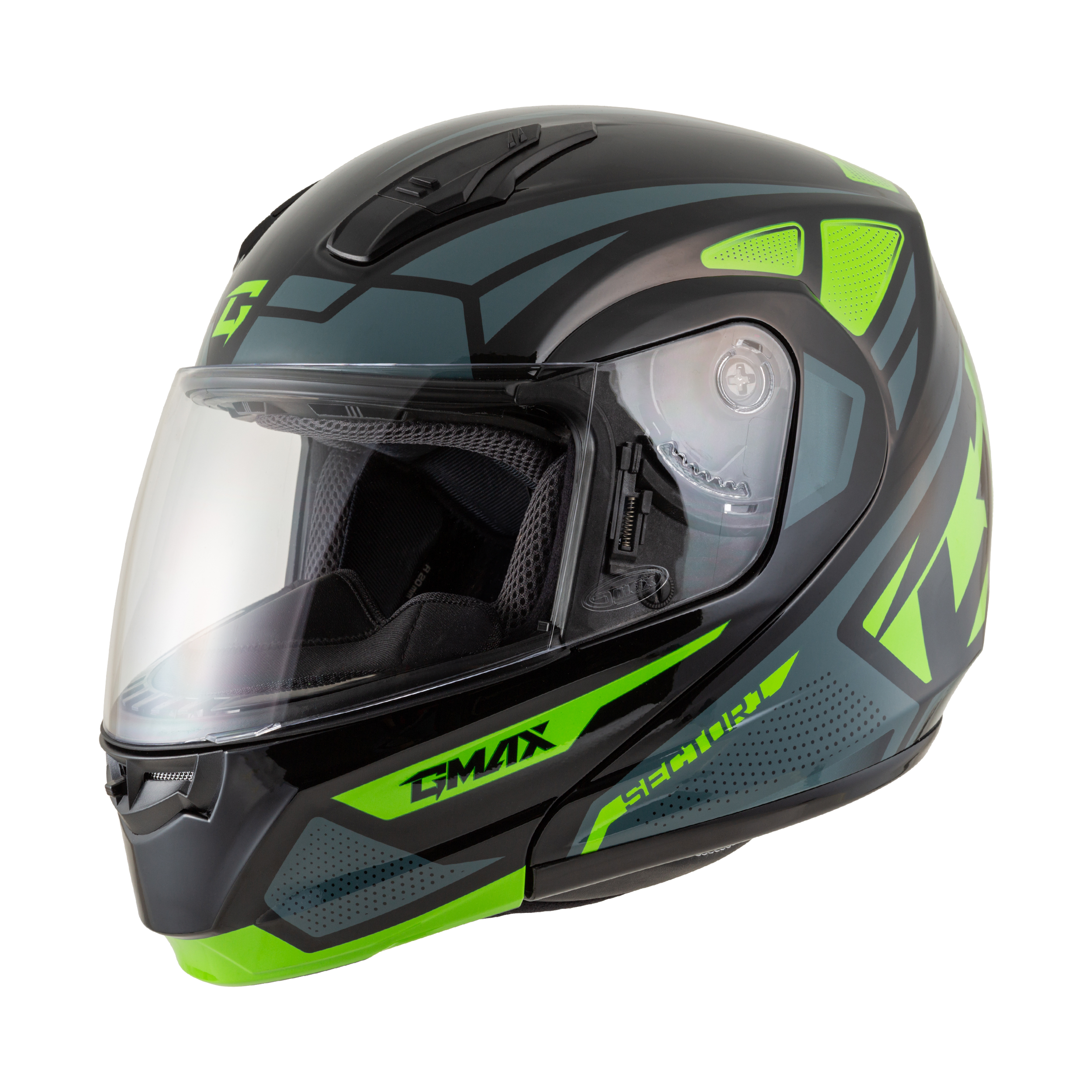 Md 04 Sector Helmet Black/Grn/Wht Xs