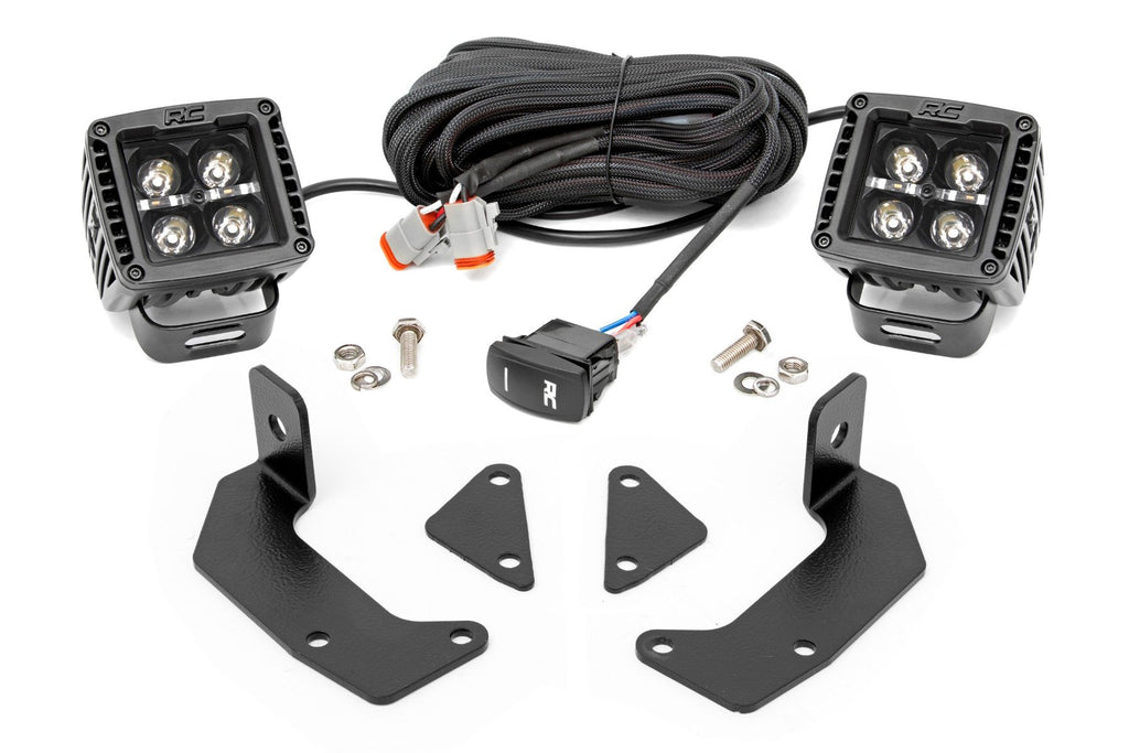 LED Light Kit | Cage Mount | 2" Black Pair | White DRL | CFMOTO UFORCE 1000  | 96104