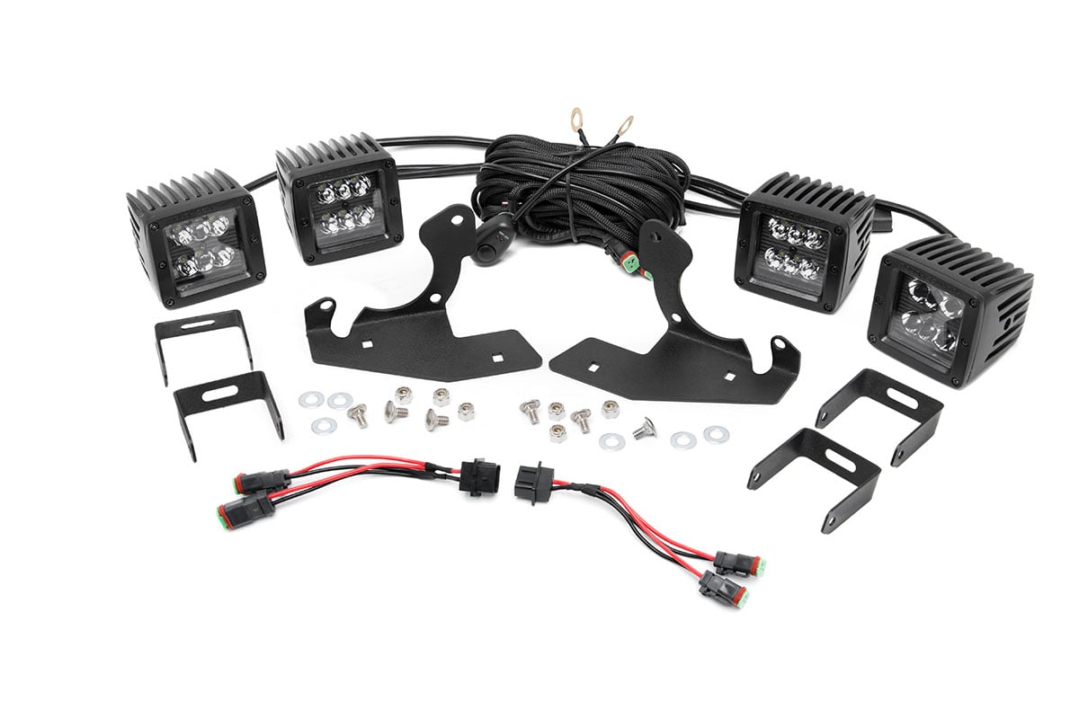 LED Light Kit | Fog Mount | Dual 2" Black Pair | Chevy Silverado 2500 HD/3500 HD (11-14) | 70628