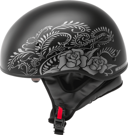 Hh 65 Half Helmet Rose Naked Matte Black/Silver Xl