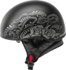 Hh 65 Half Helmet Rose Naked Matte Black/Silver Md