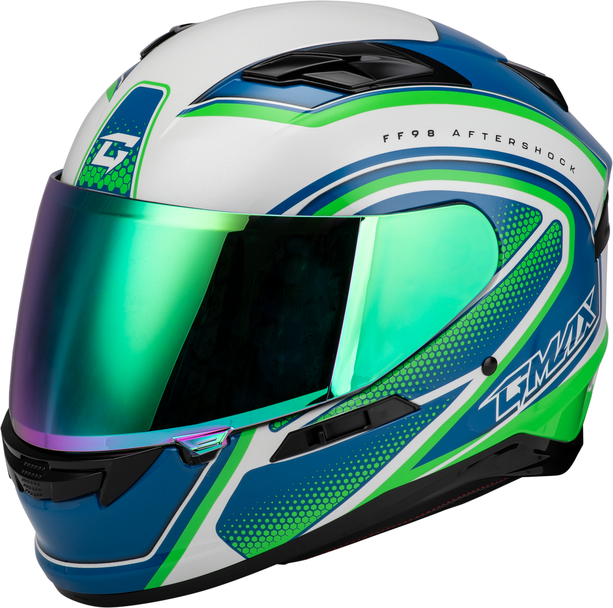 Ff 98 Aftershock Helmet White/Neon Green 3x