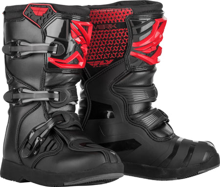 FLY RACING Youth Maverik Boots Red/Black Sz 05 - Durable Motorcycle Riding Boots