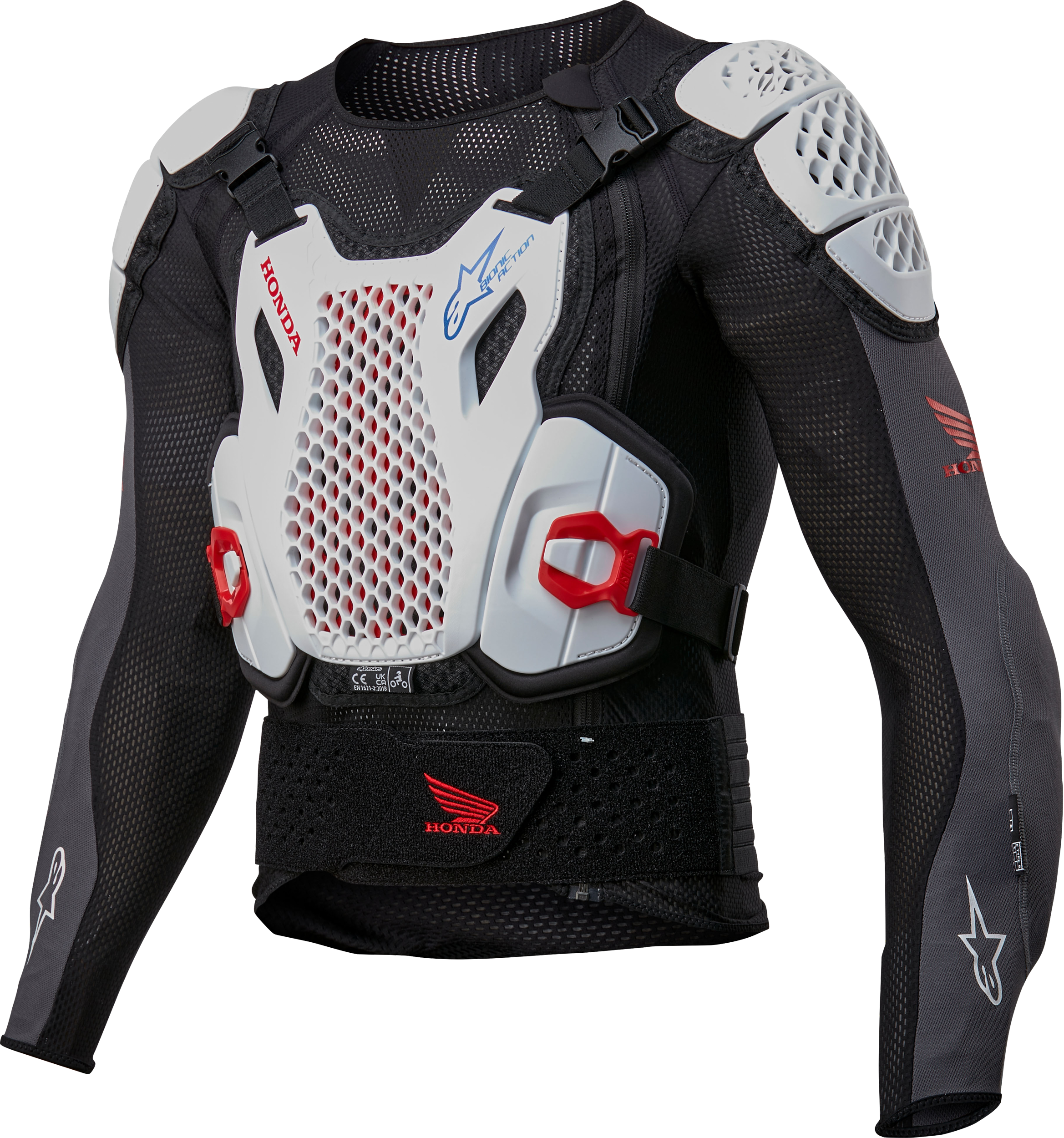 Honda Bionic + V2 Protection Jacket Blk/Wht/Blu/Br Red Sm