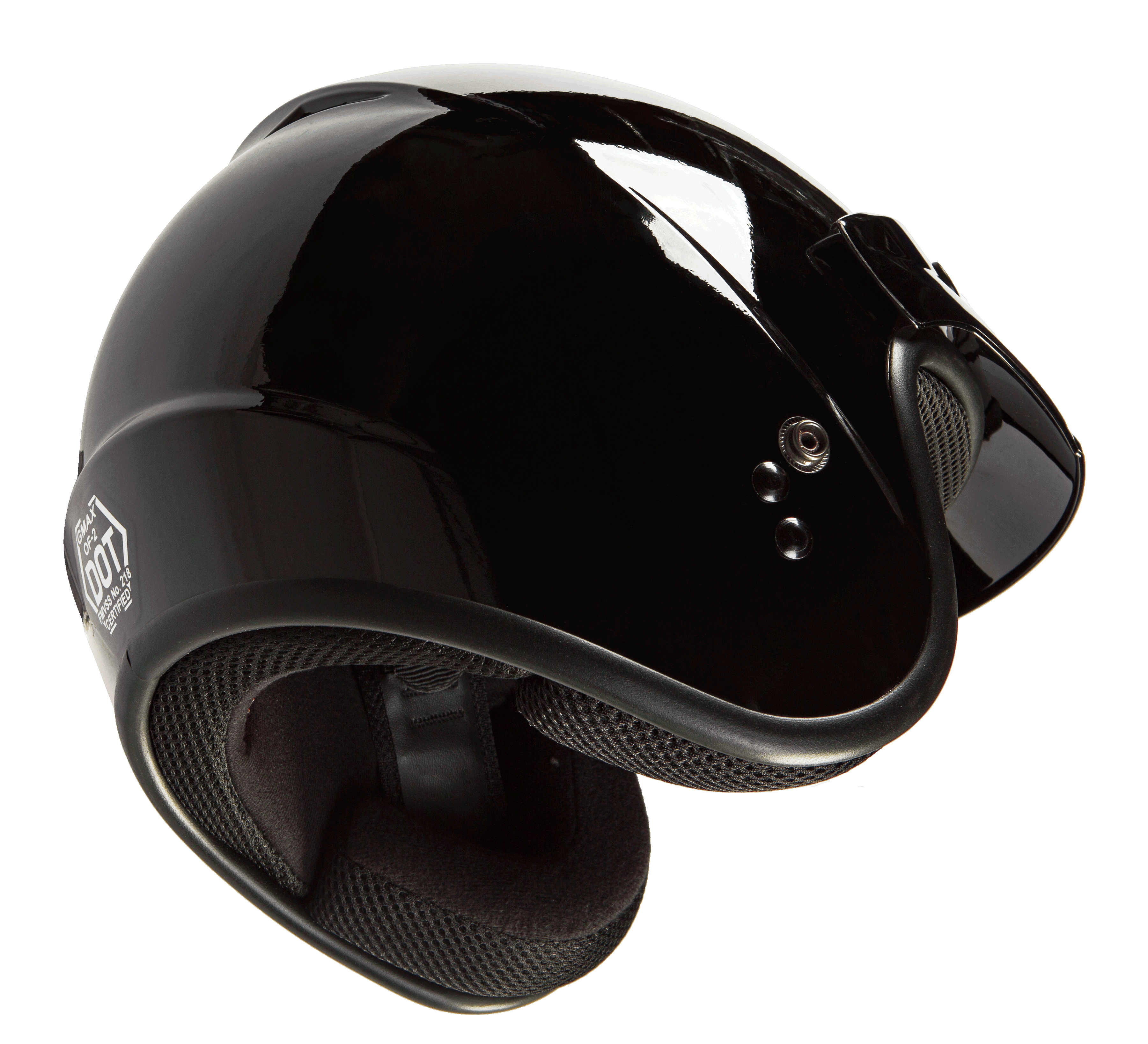 Of 2 Open Face Helmet Black Lg