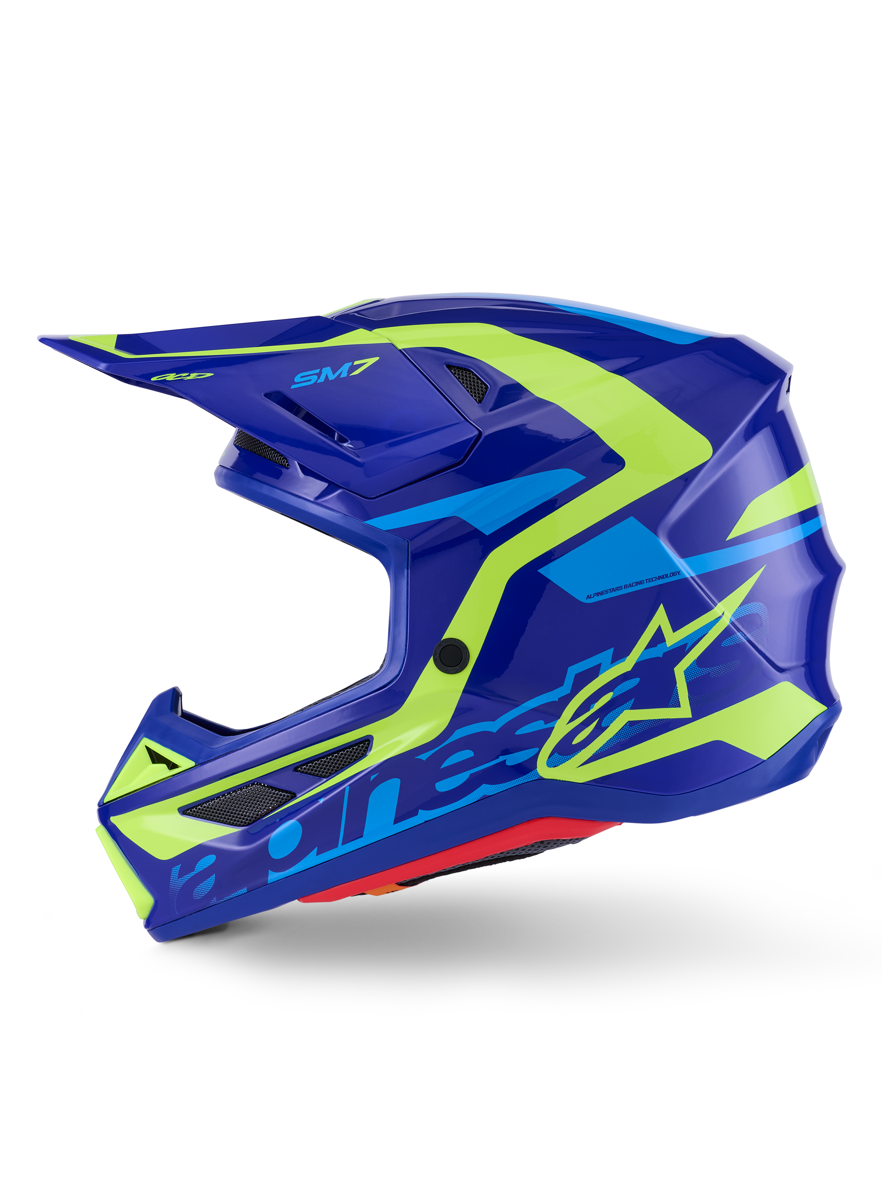 Sm7 Deed Helmet Blue/Ylw Fluo Glossy Lg