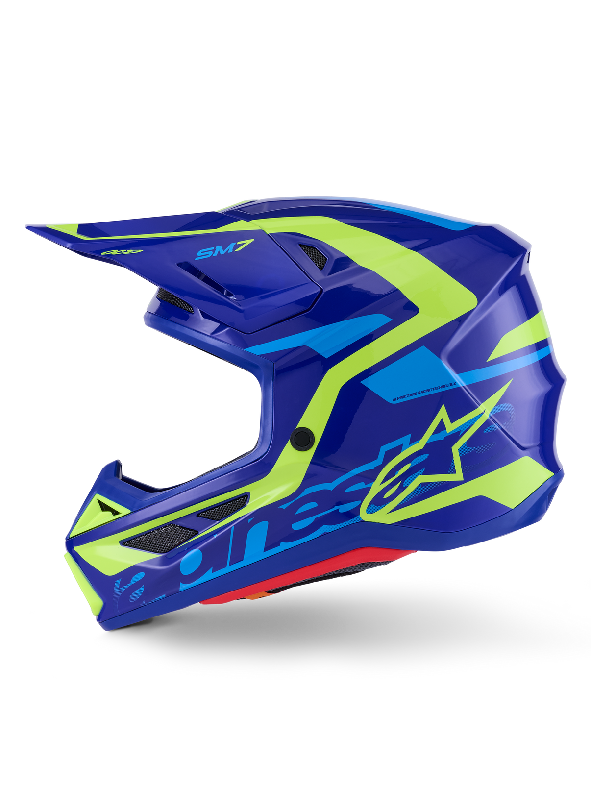 Sm7 Deed Helmet Blue/Ylw Fluo Glossy 2x
