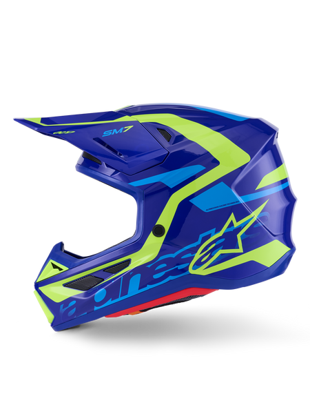 Sm7 Deed Helmet Blue/Ylw Fluo Glossy 2x