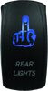 DragonFire Racing Lighted Switch Finger Rear Light On/Off Blue