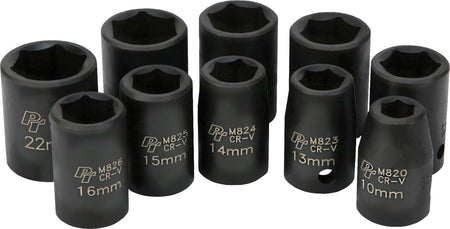 10 Pc 1/2" Met Imp Skt Set Shallow