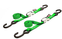 Tie Down Cam S Hook 1"X5.5' Green Pair