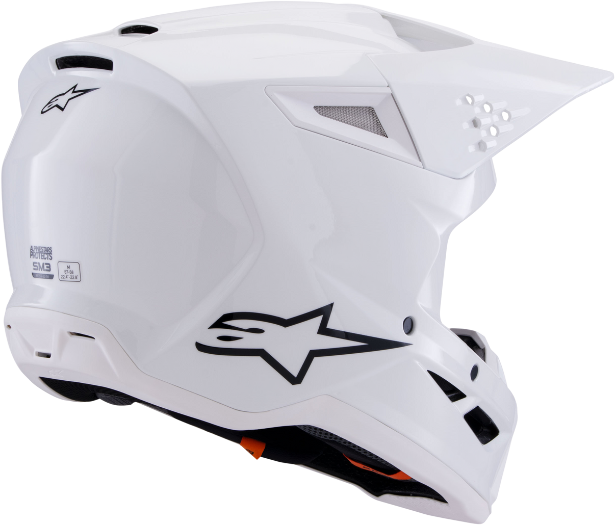 Sm3 Solid Helmet White Glossy Xs