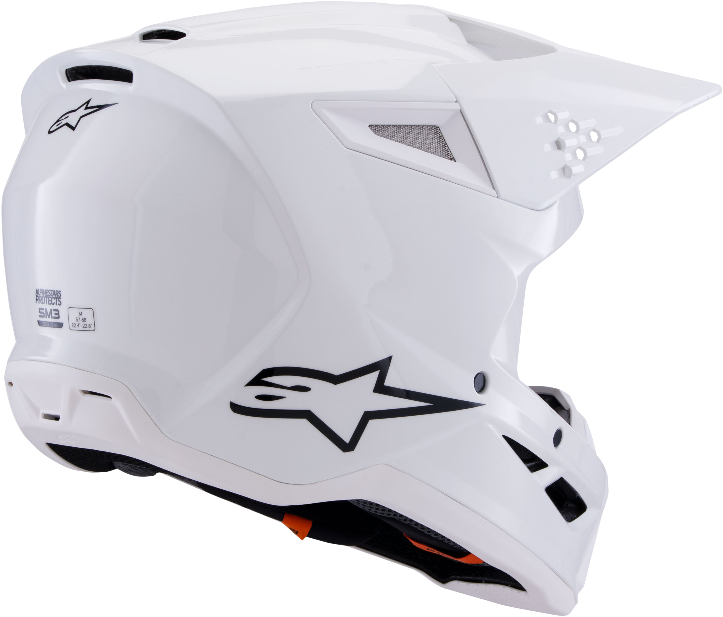 Sm3 Solid Helmet White Glossy Lg
