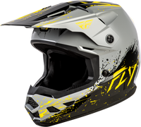 Fly Racing Kinetic Drip Youth Helmet - Grey/Black/Yellow