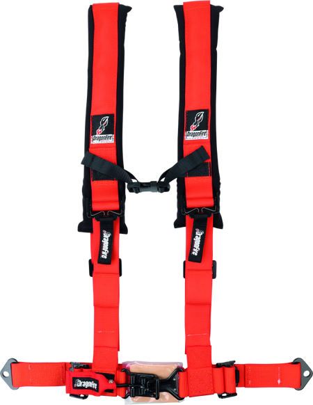 DragonFire Racing Harness- H-Style- 4-Point- 2in Buckle- Orange
