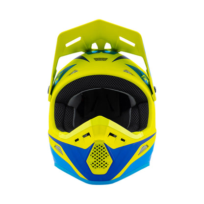 Answer 26 AR1 Mototown Helmet Matte Hyper Acid/Cyan/Dark Blue Youth - Medium