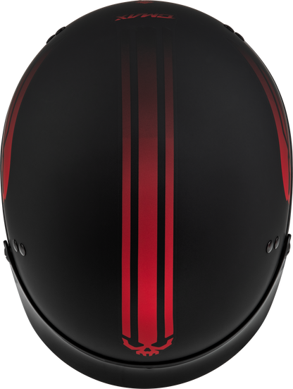 Hh 65 Retribution Helmet W/Peak Matte Black/Red Sm