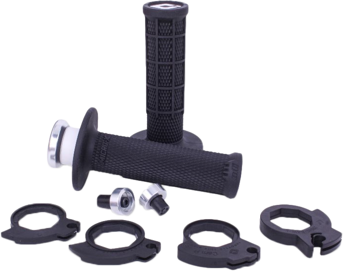 Micro X Lock On Grips Half Waffle Black/Silver