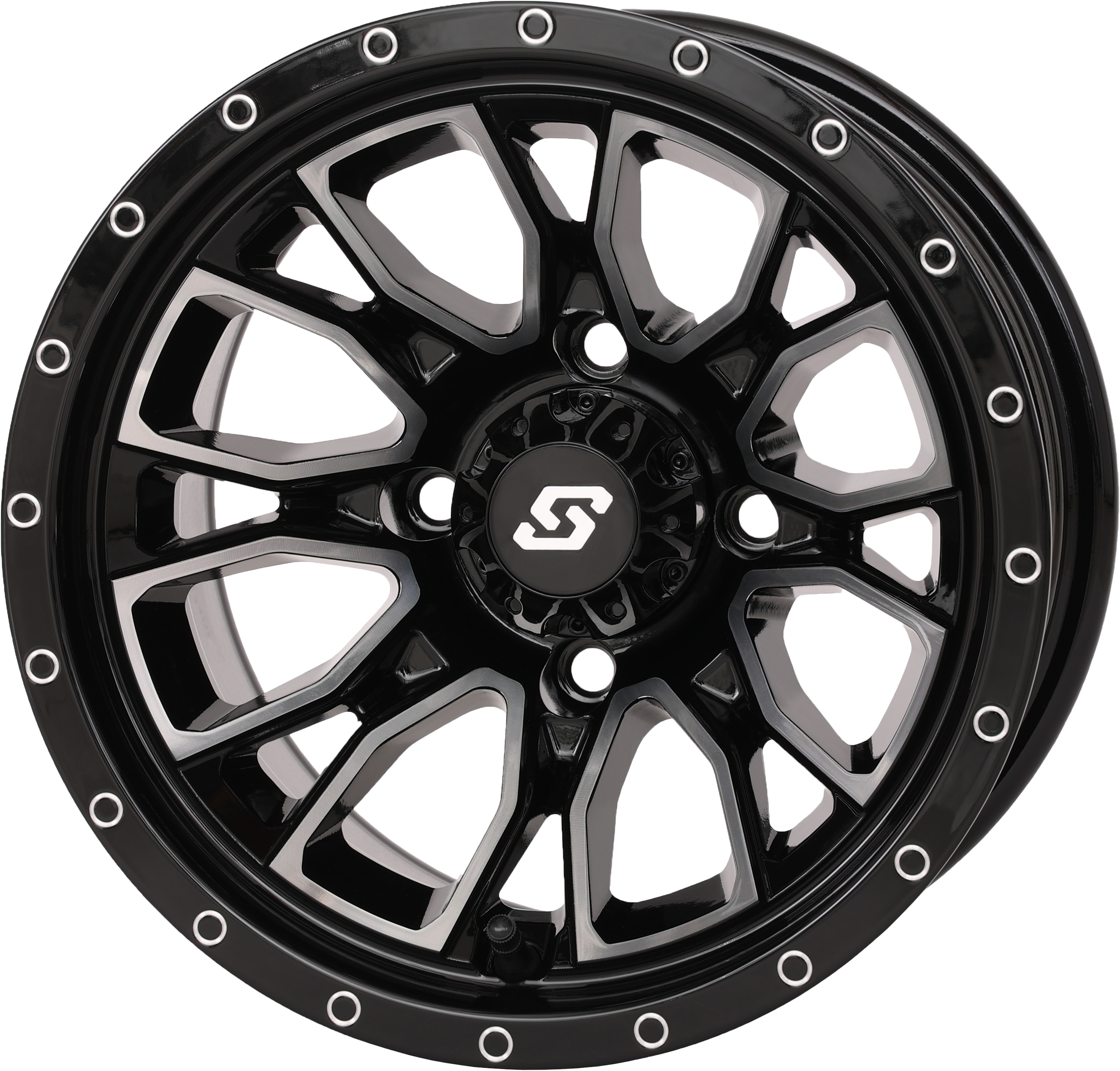 Fusion Wheel  12x7 2+5 4/110 Gloss Blk/Machined